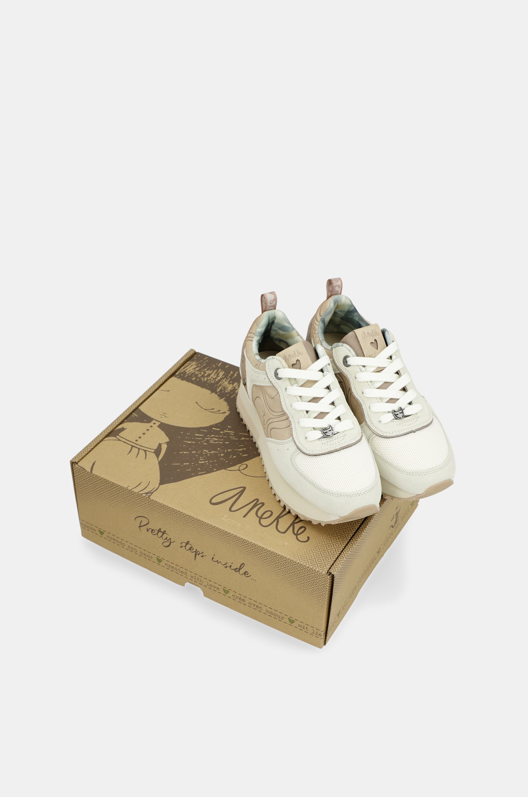 Sneakers piattaforma beige