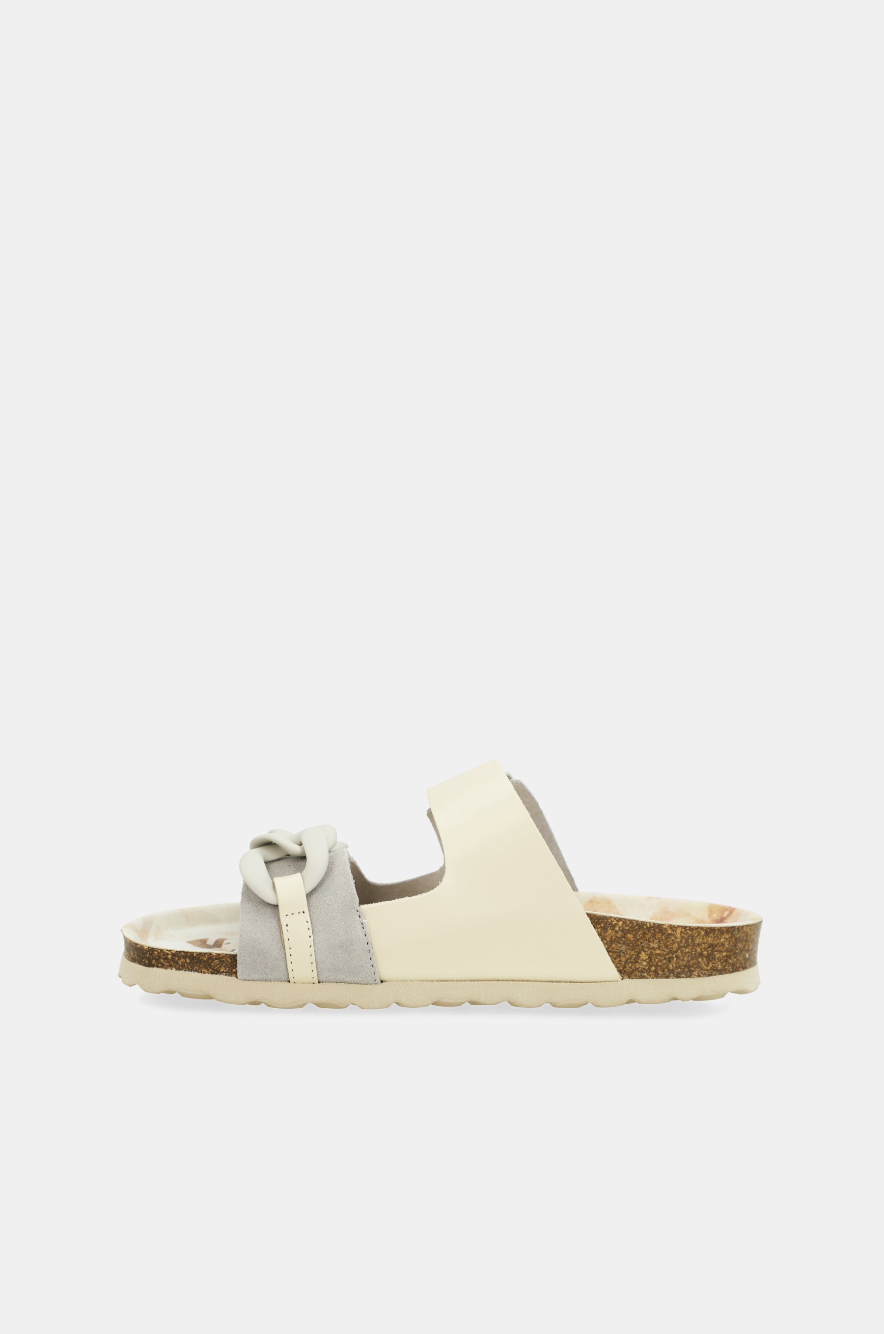Sandali bio grigi con catena