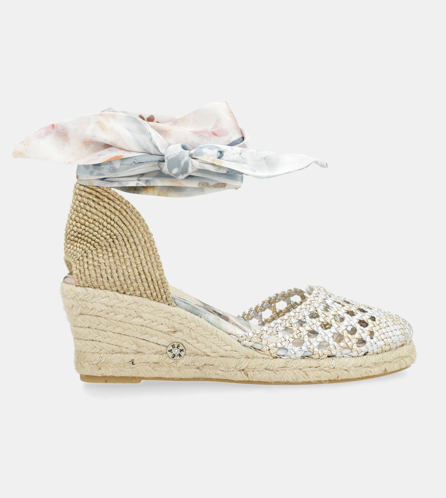 Sandali con zeppa argento Memories