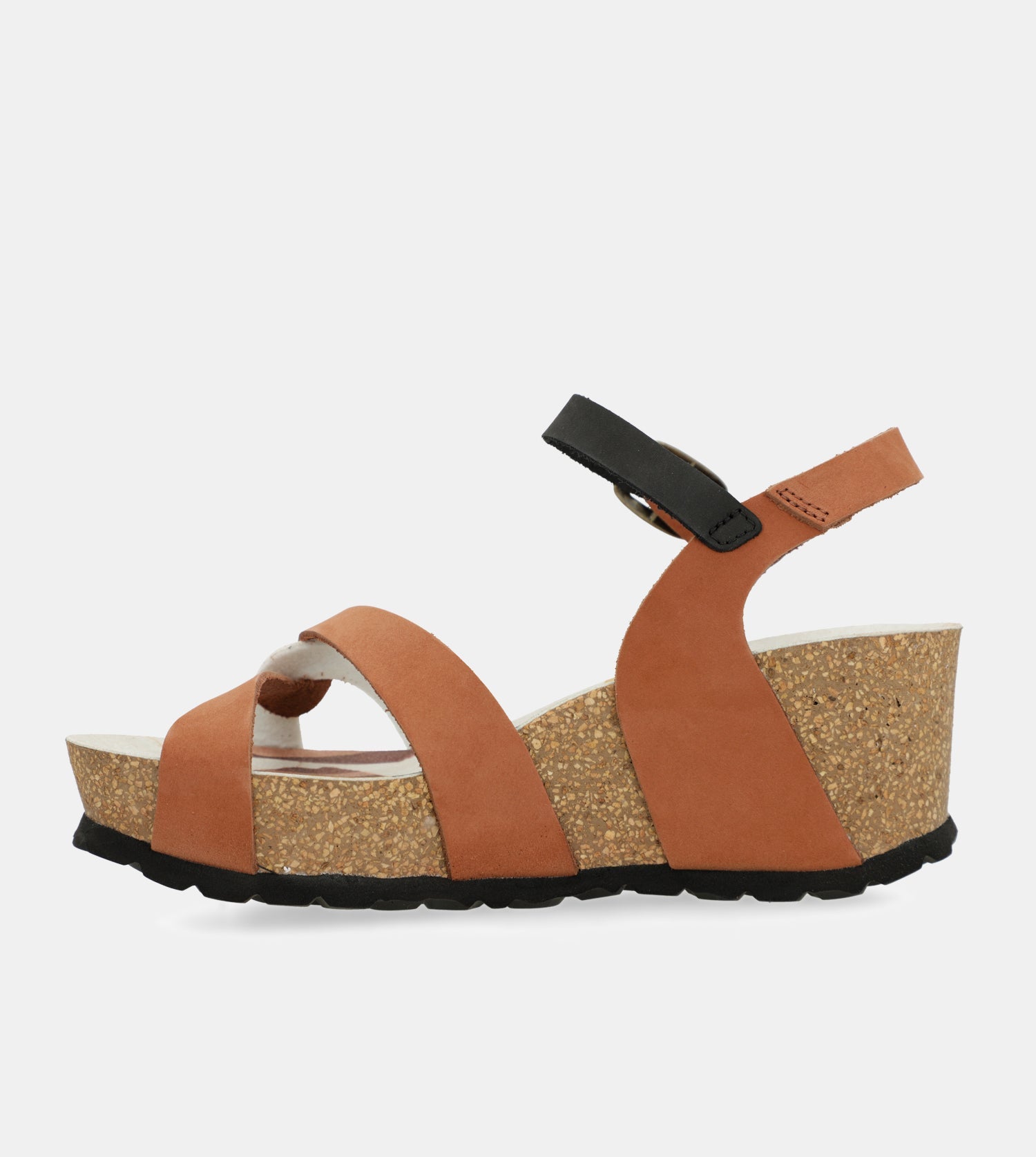 Sandali con zeppa bio con cinturini in pelle