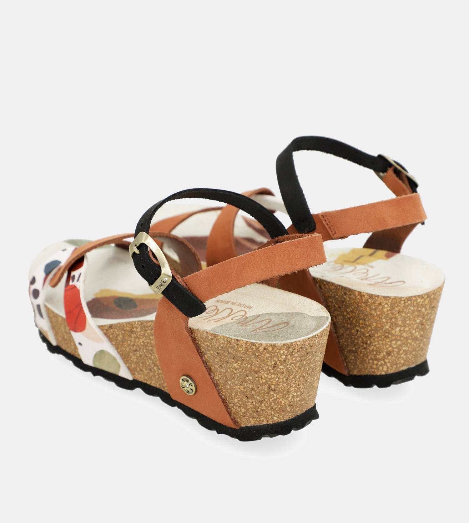 Sandali con zeppa bio con cinturini in pelle