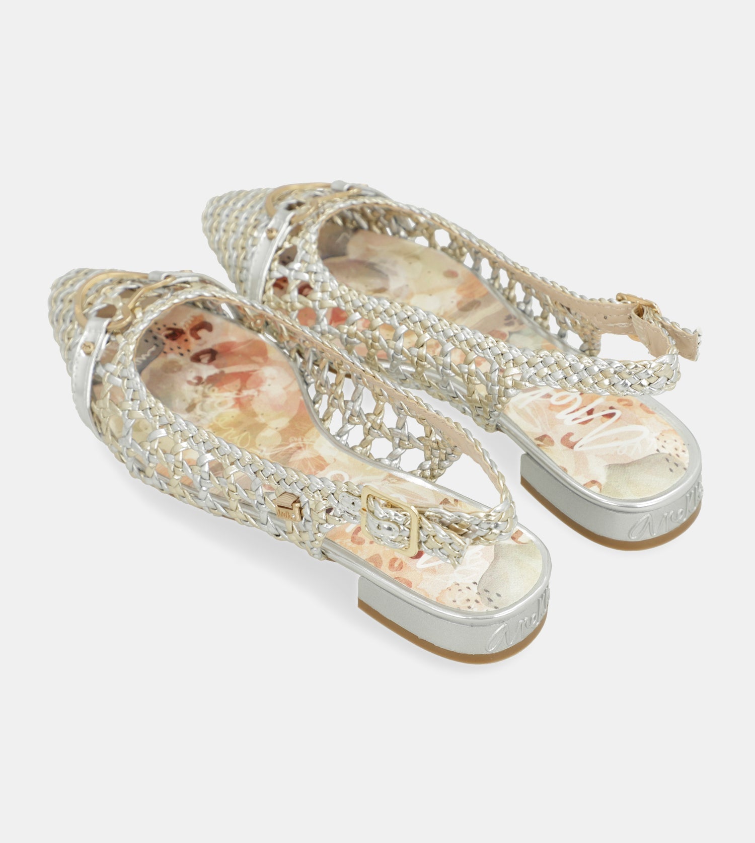 Ballerine slingback oro e argento