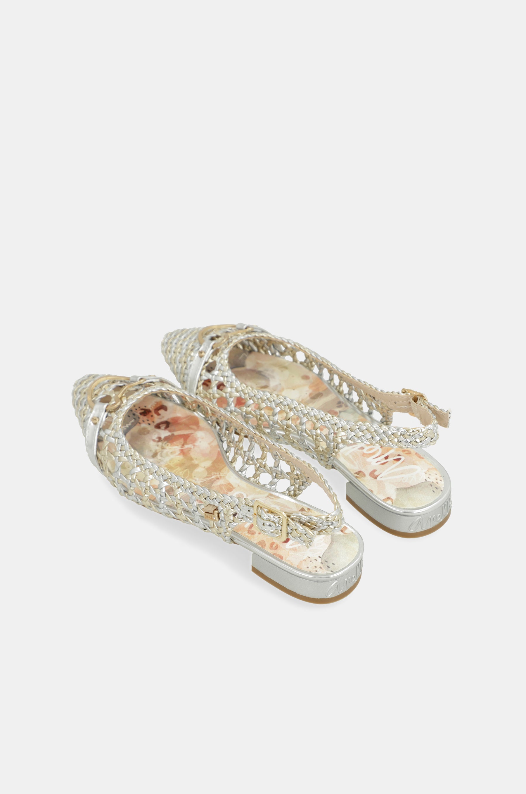 Ballerine slingback oro e argento