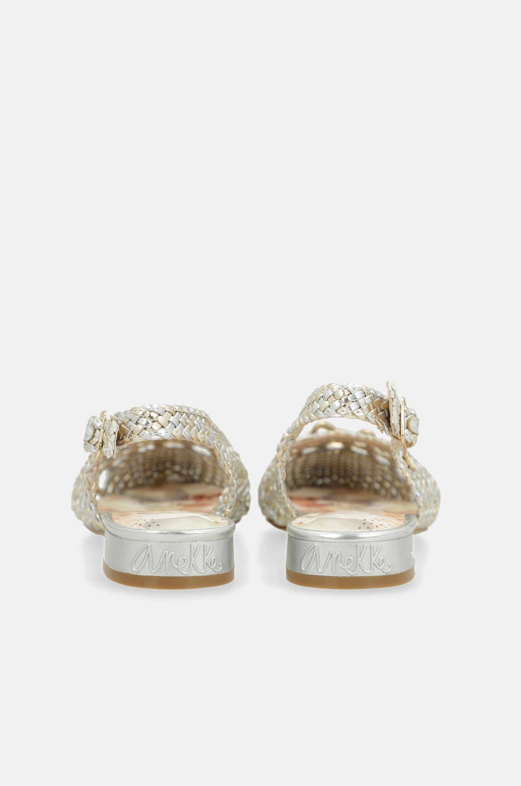 Ballerine slingback oro e argento