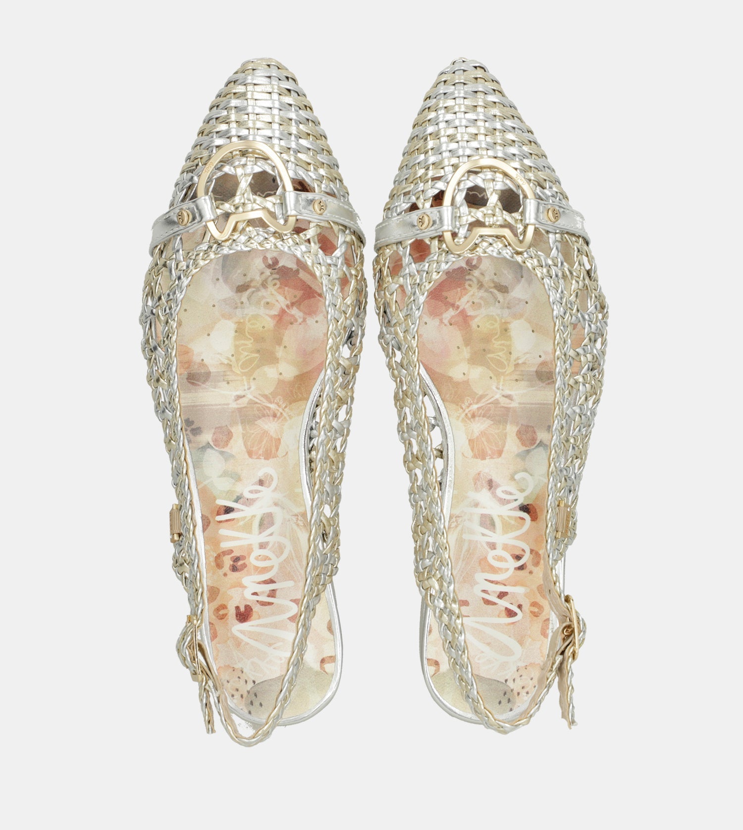 Ballerine slingback oro e argento