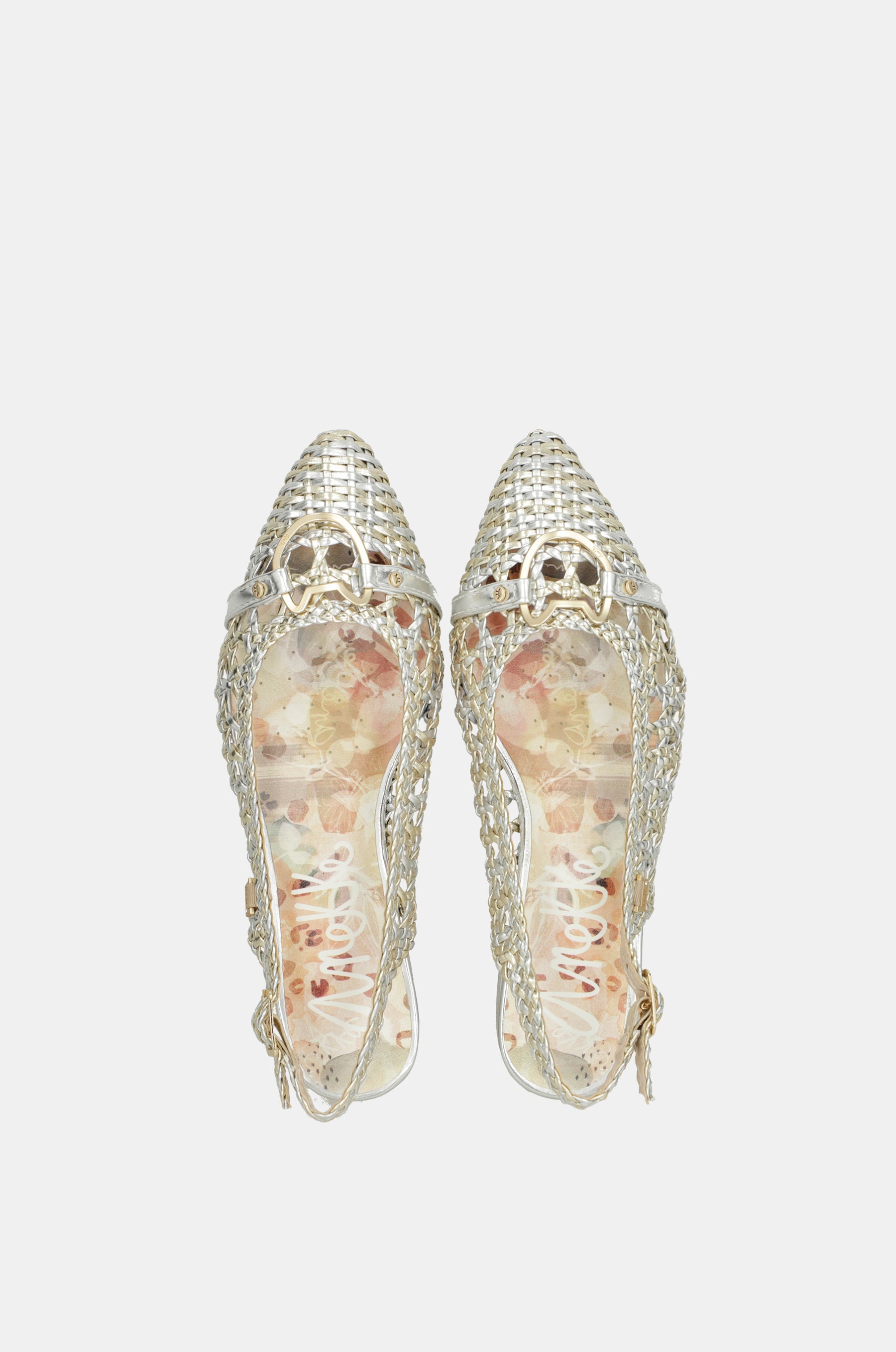 Ballerine slingback oro e argento