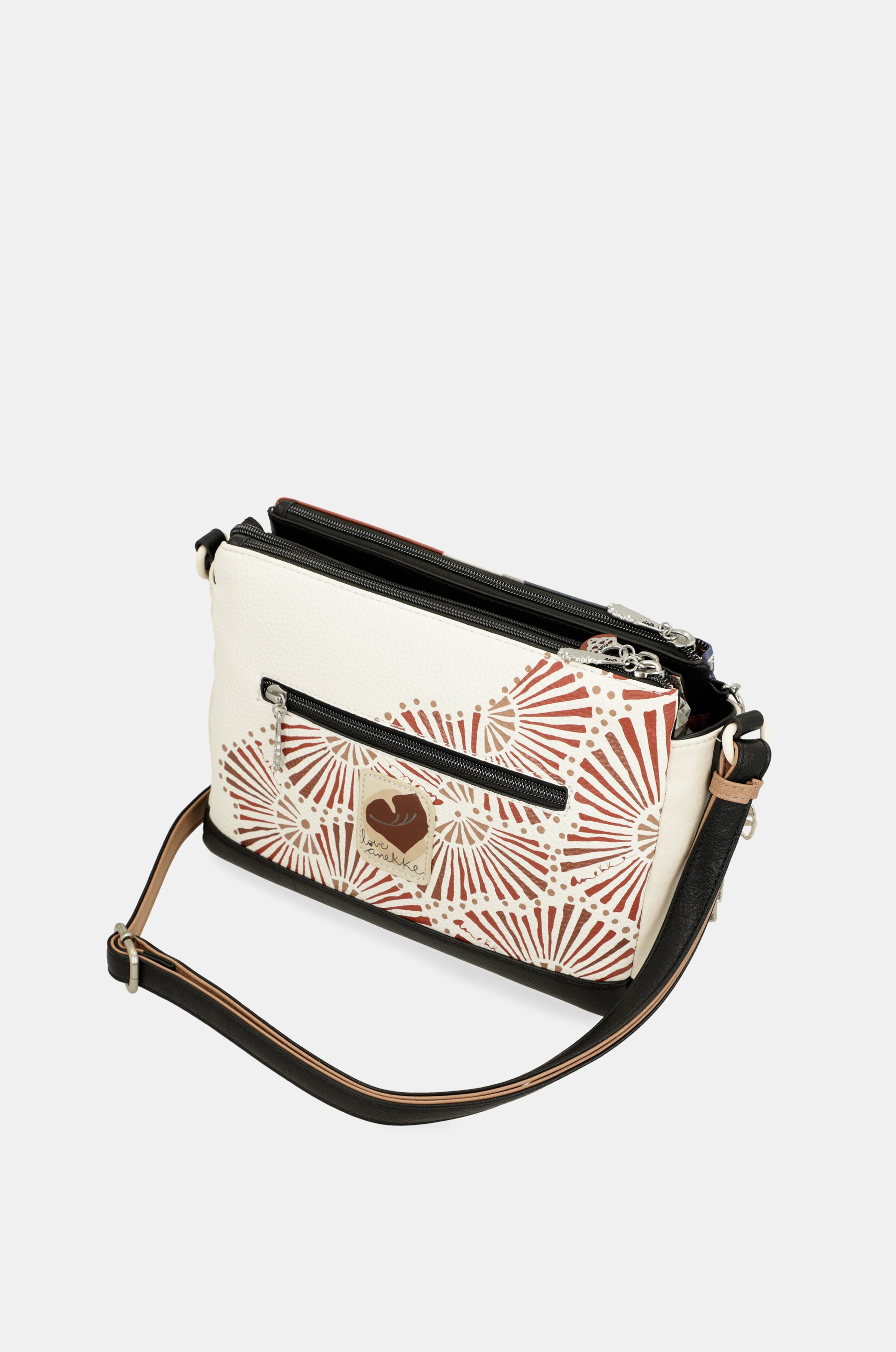 Borsa a tracolla stampata Alma 3 scomparti