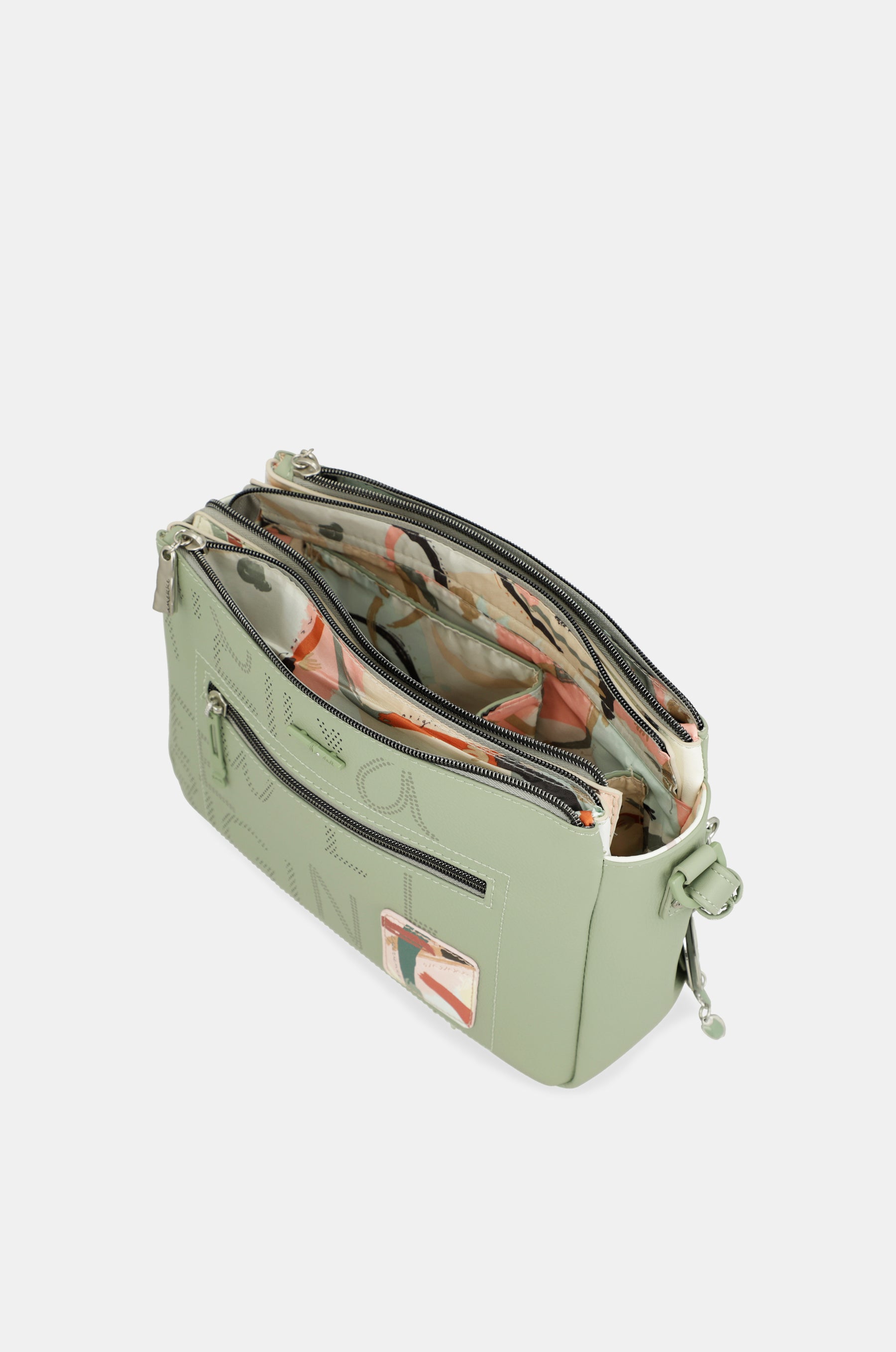 Borsa a tracolla stampata Alma 3 scomparti