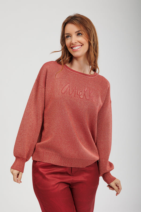 Maglione rosso metallizzato