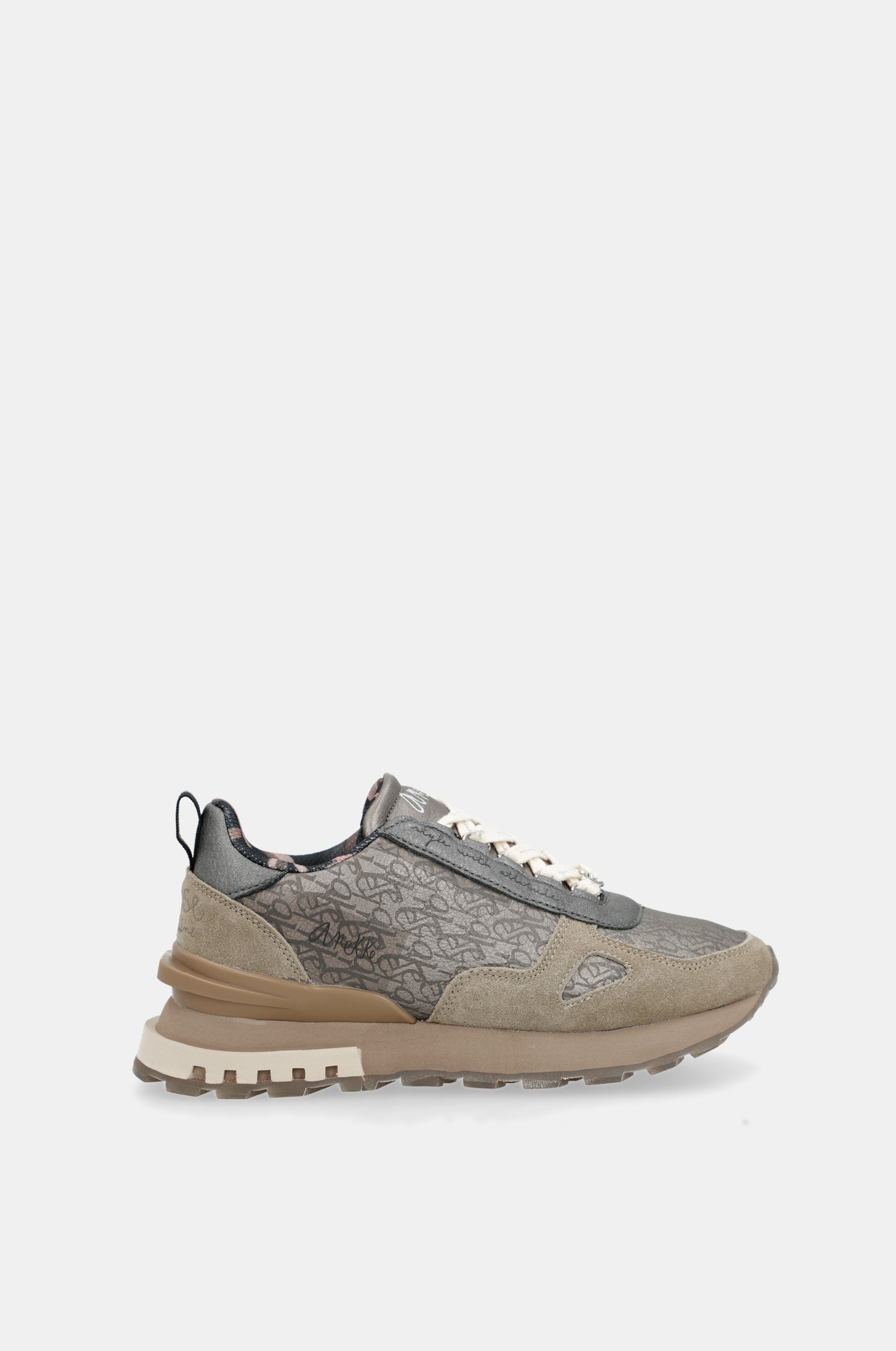 Scarpe sportive beige metallico