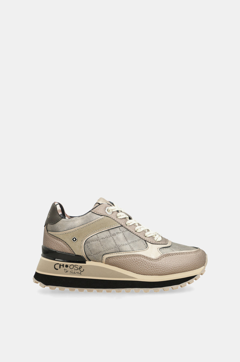 Scarpe sportive piattaforma metallico