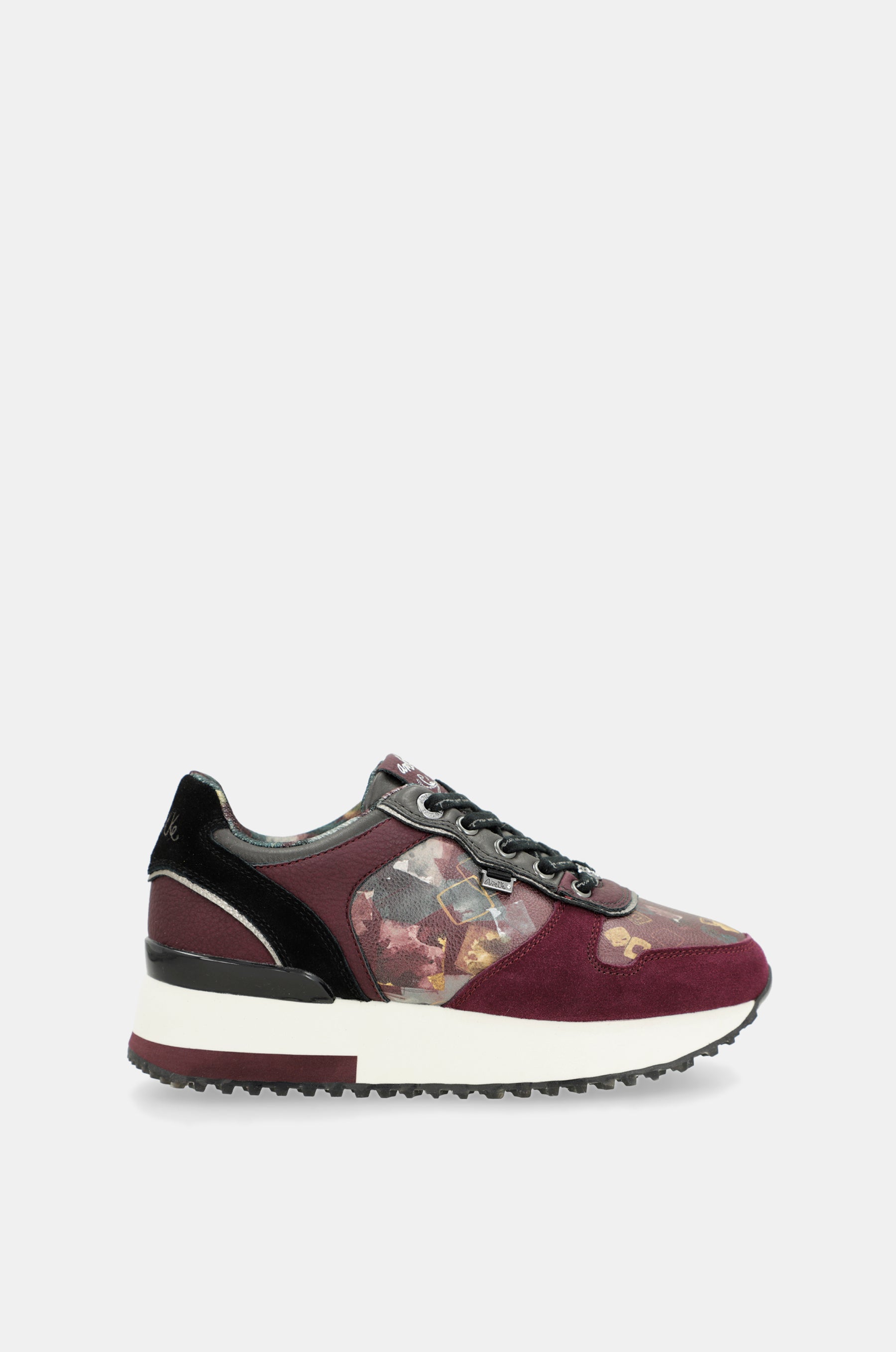 Scarpe sportive piattaforma bordeaux fantasia