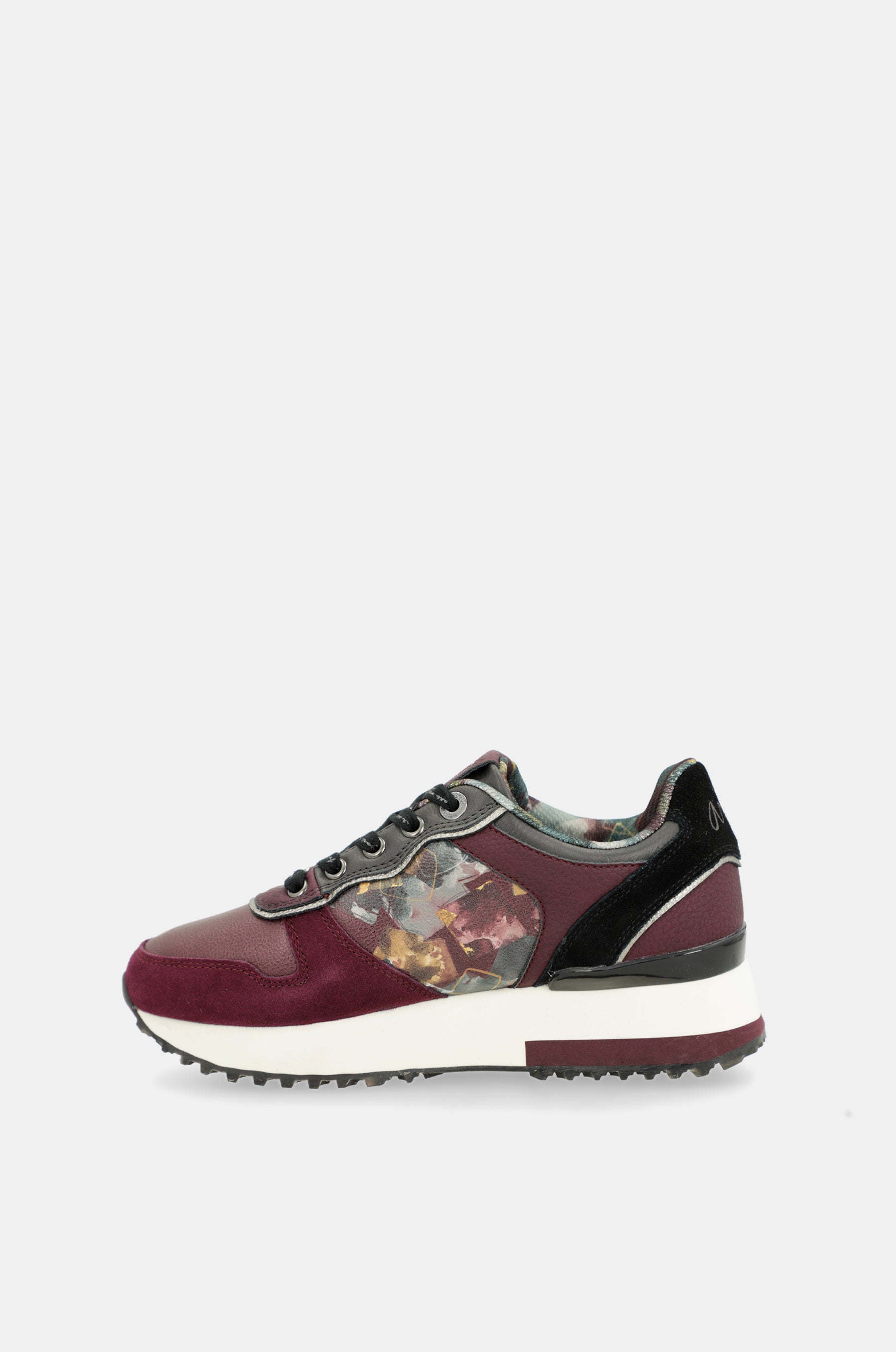 Scarpe sportive piattaforma bordeaux fantasia