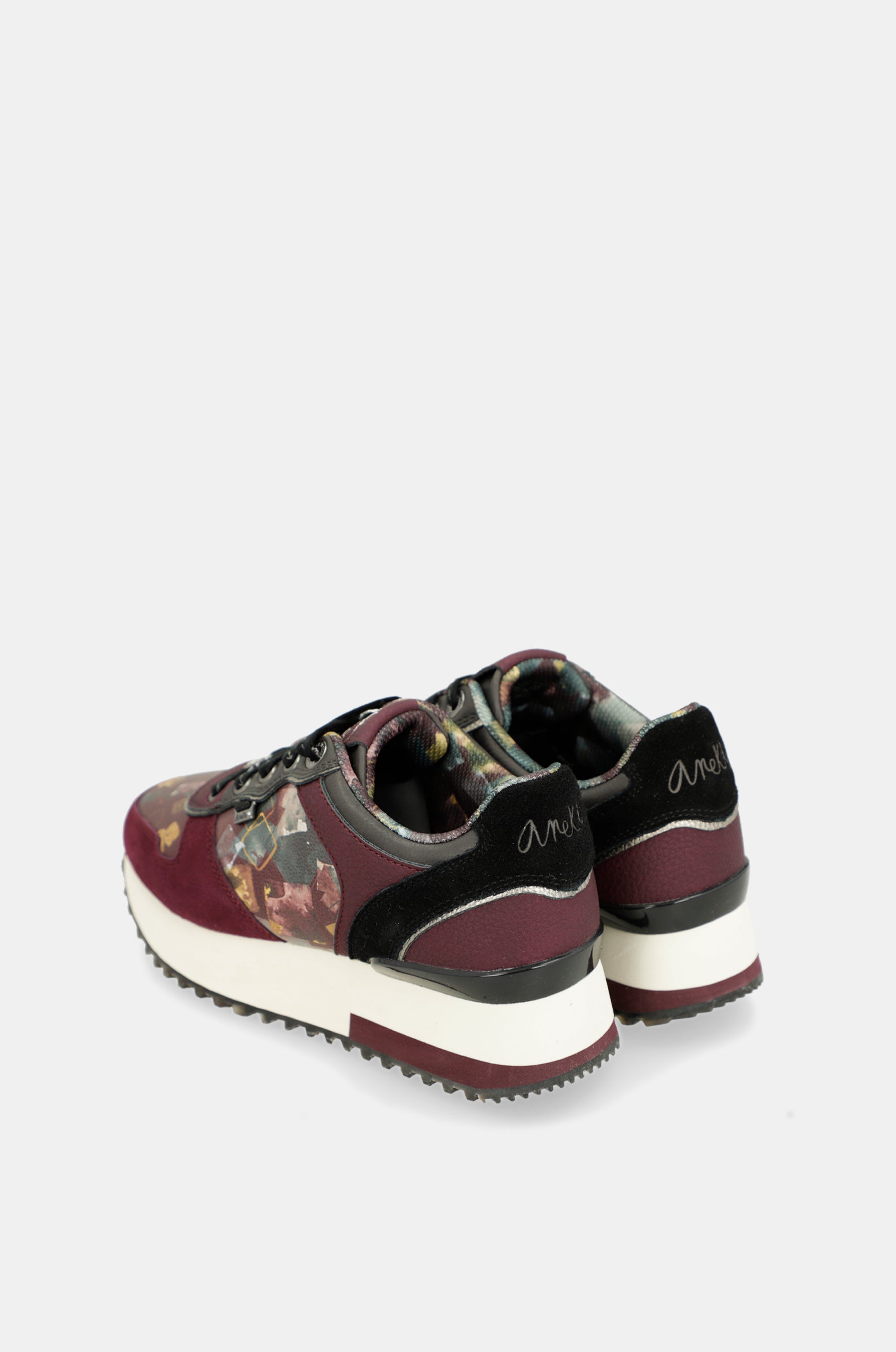 Scarpe sportive piattaforma bordeaux fantasia