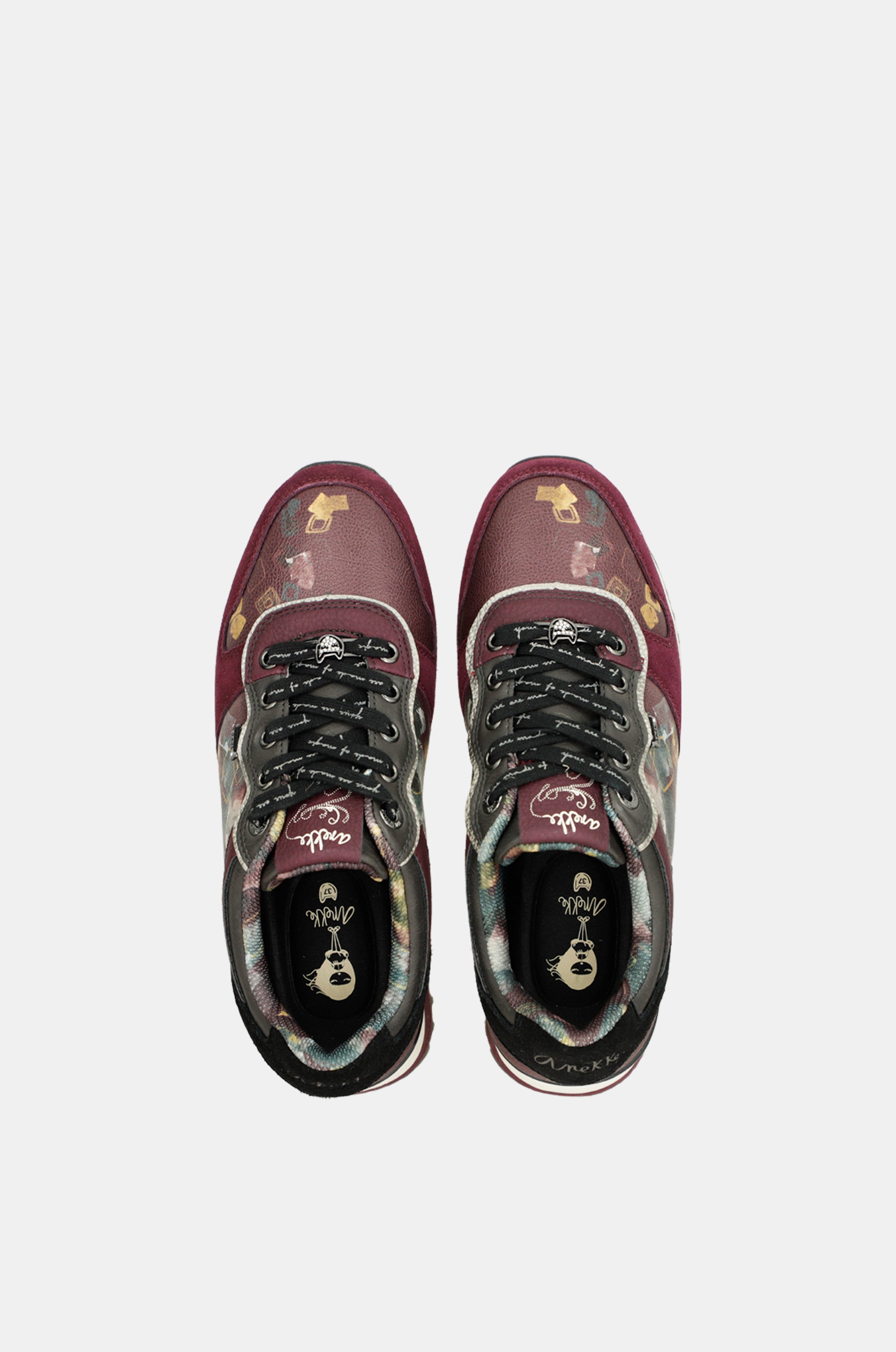 Scarpe sportive piattaforma bordeaux fantasia
