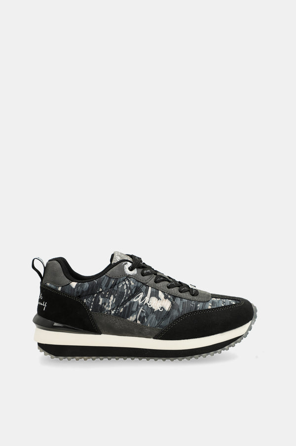 Scarpe sportive nero suola multicolore