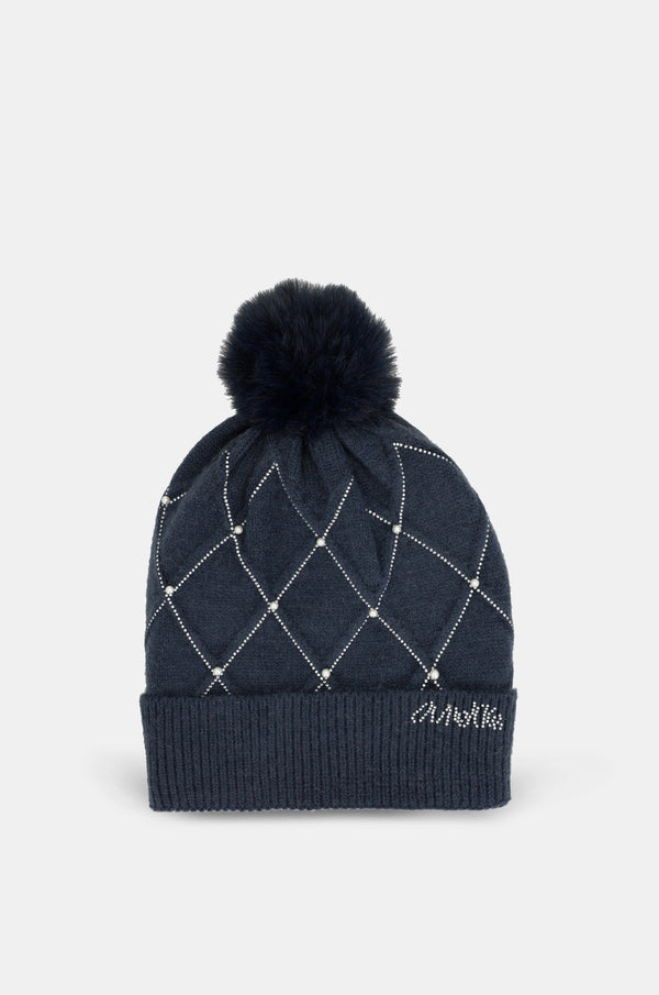 Cappello in maglia blu