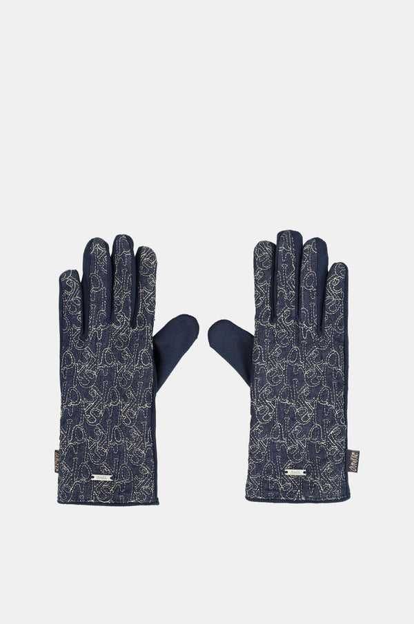 Guanti denim fantasia