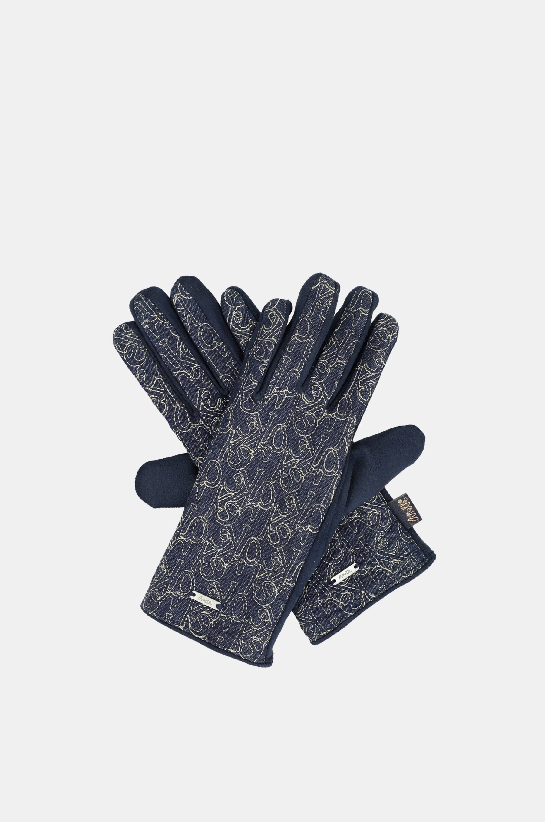 Guanti denim fantasia