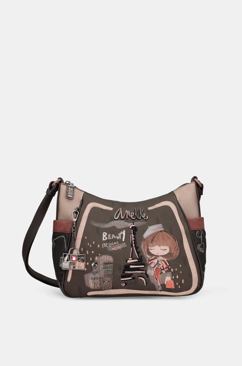 Borsa a spalla con tracolla grande Mademoiselle