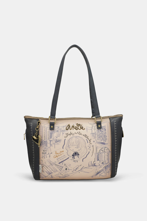 Borsa shopper con tracolla Studio