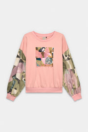 Felpa a maniche lunghe rosa