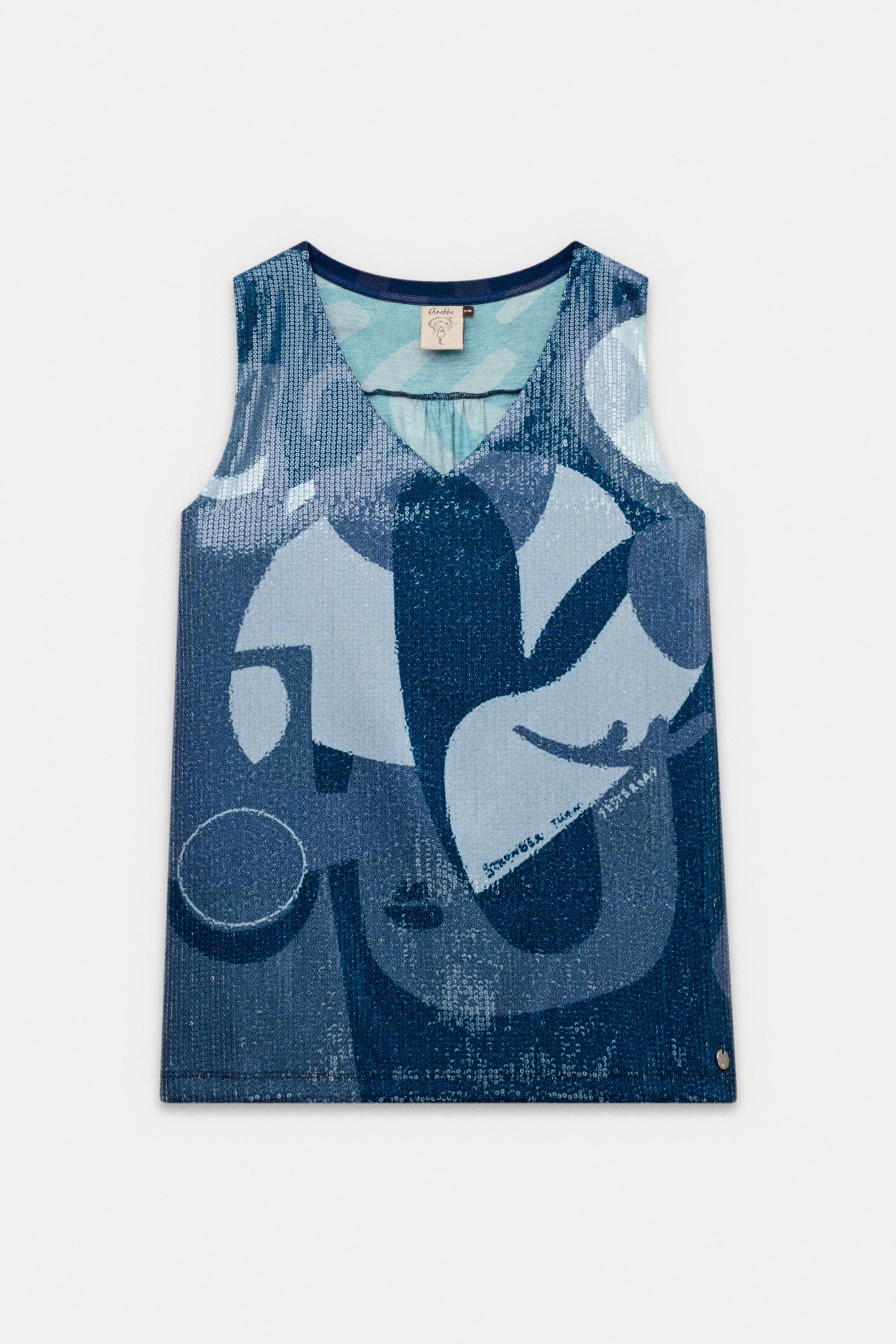 Maglietta blu con paillettes