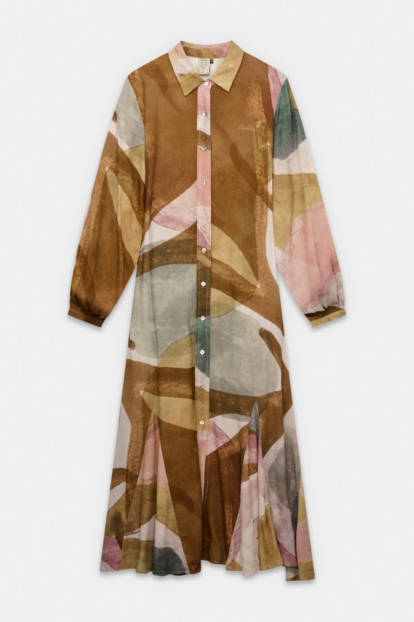 Vestito a maniche lunghe midi