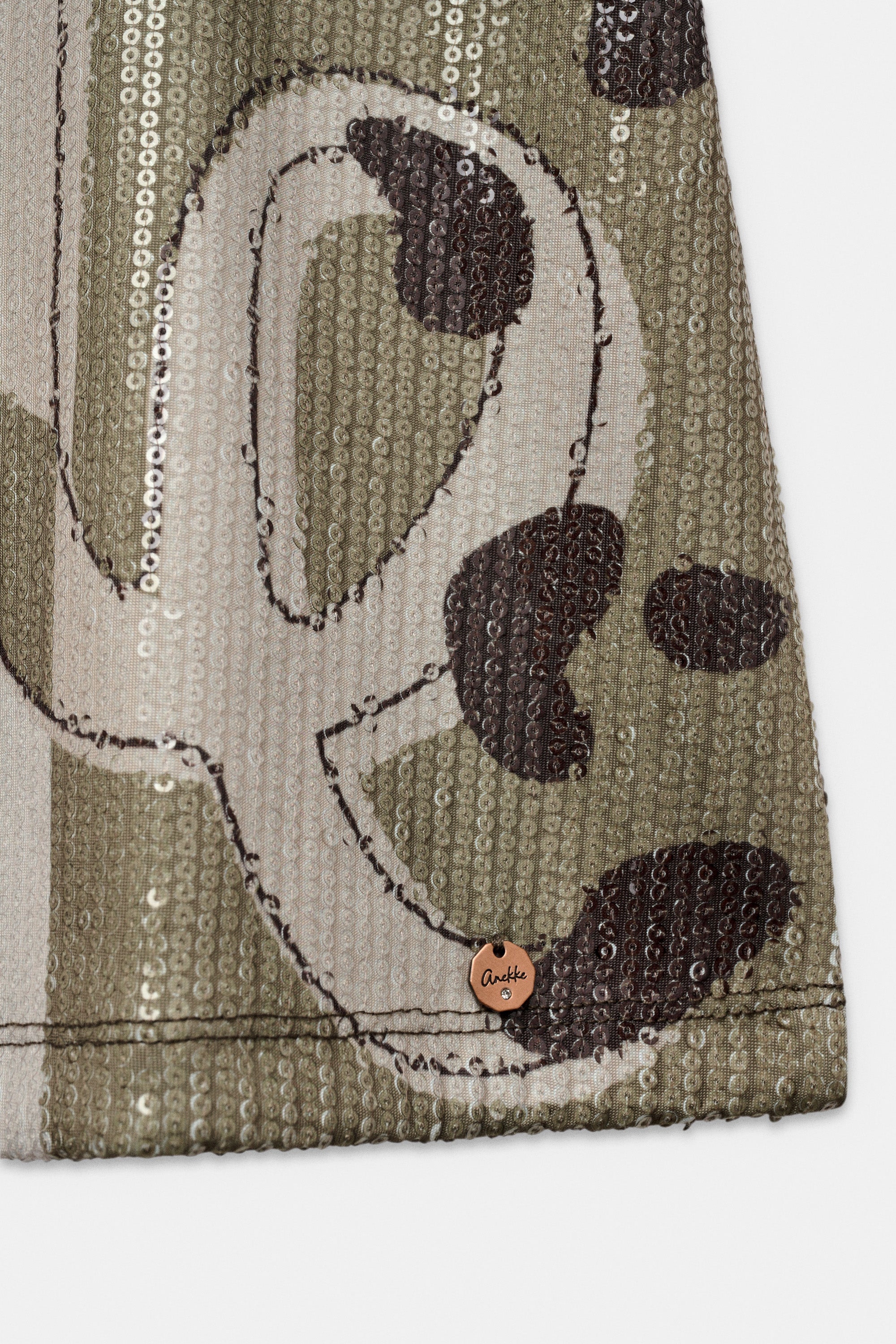 Maglietta beige con paillettes