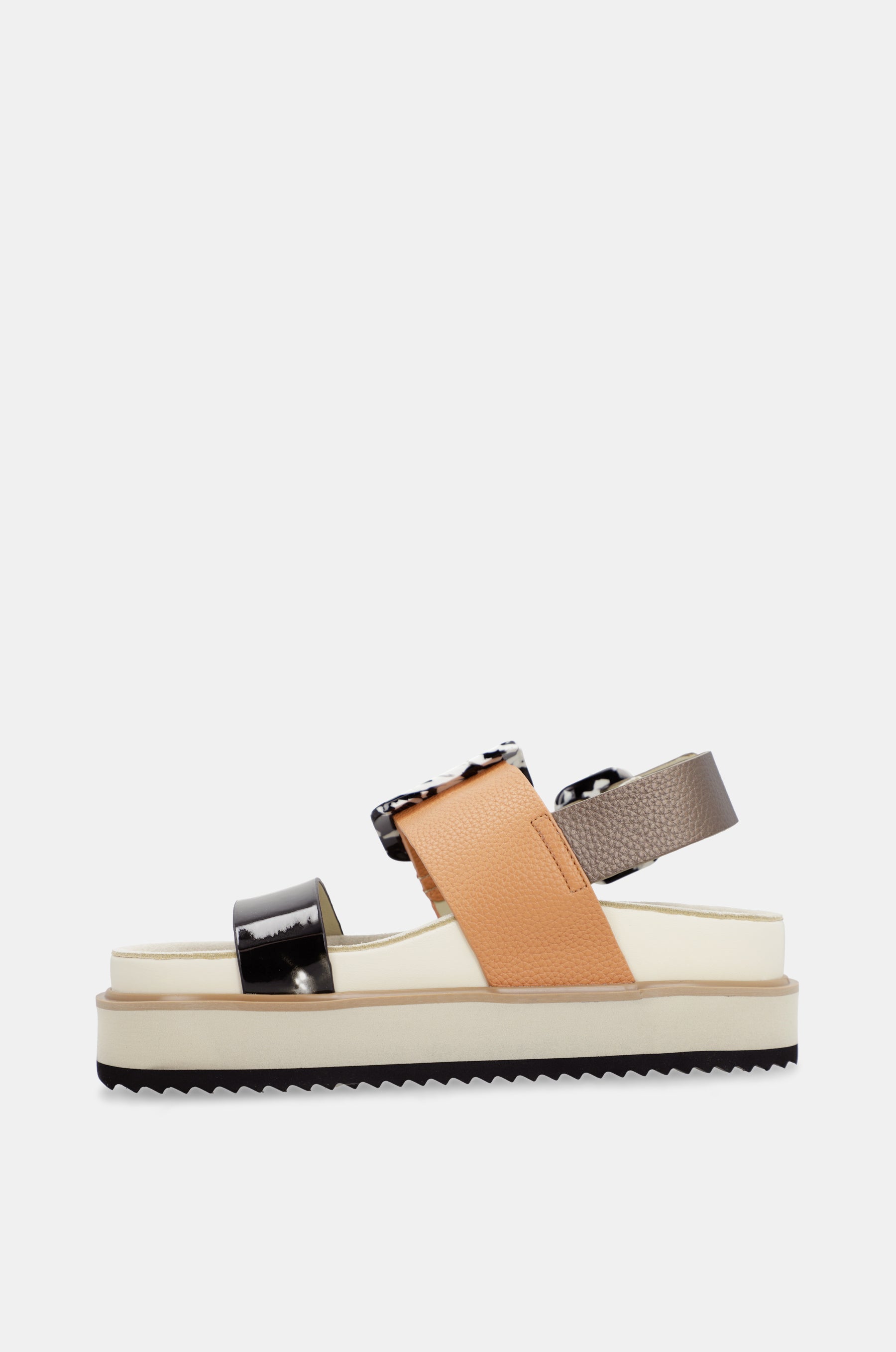 Sandali con platform arancioni e neri