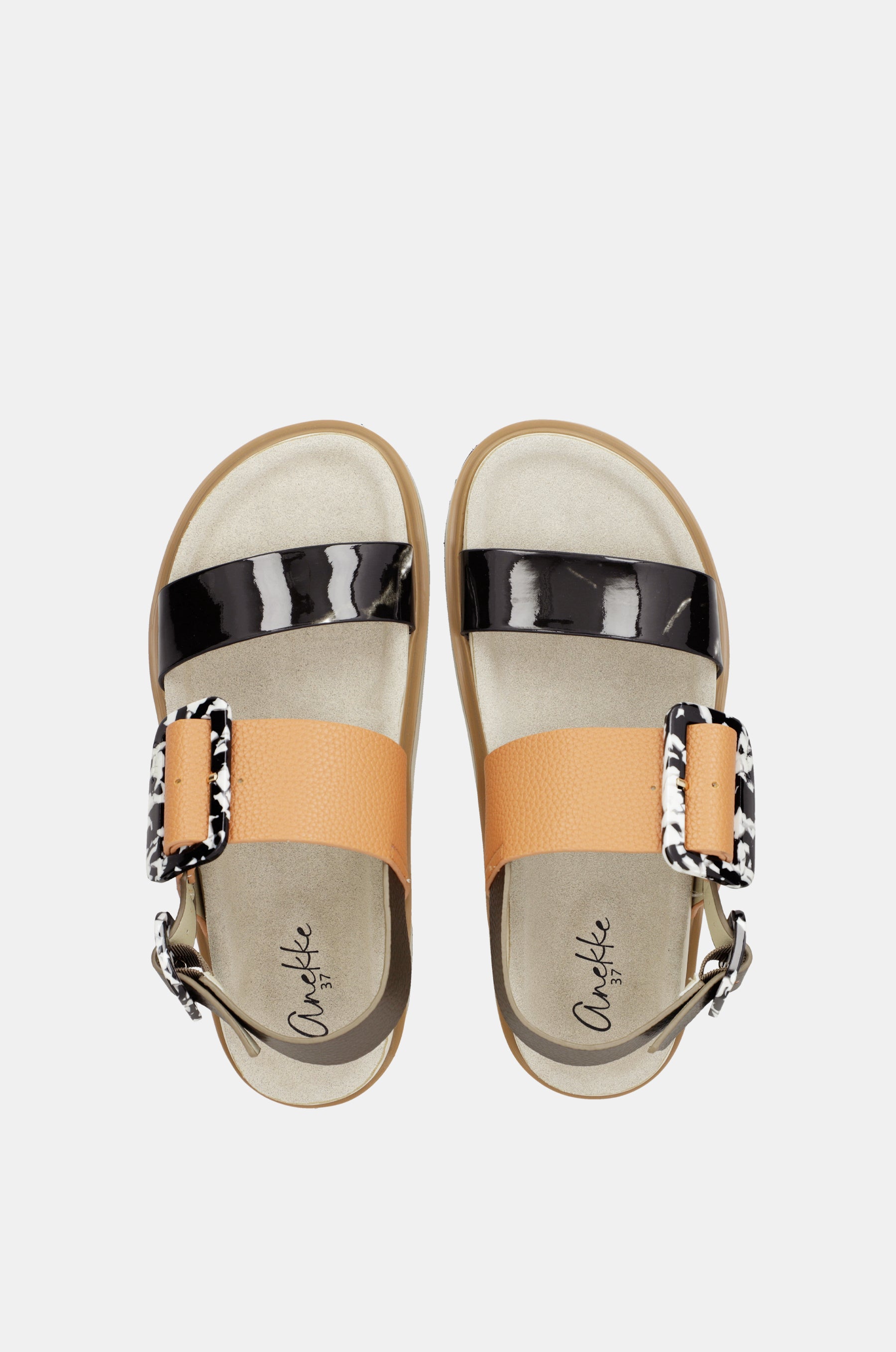 Sandali con platform arancioni e neri