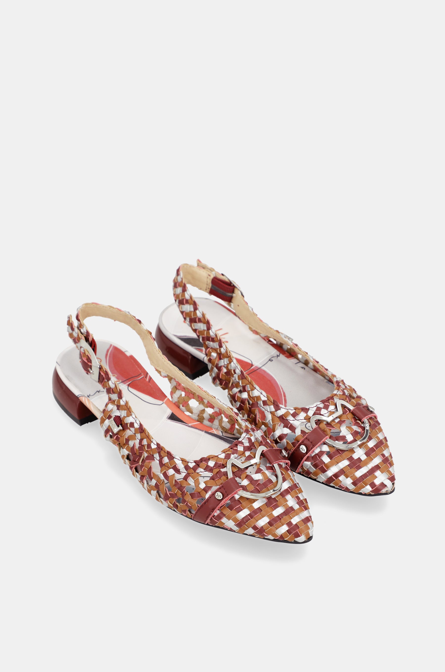 Sandali slingback bordeaux