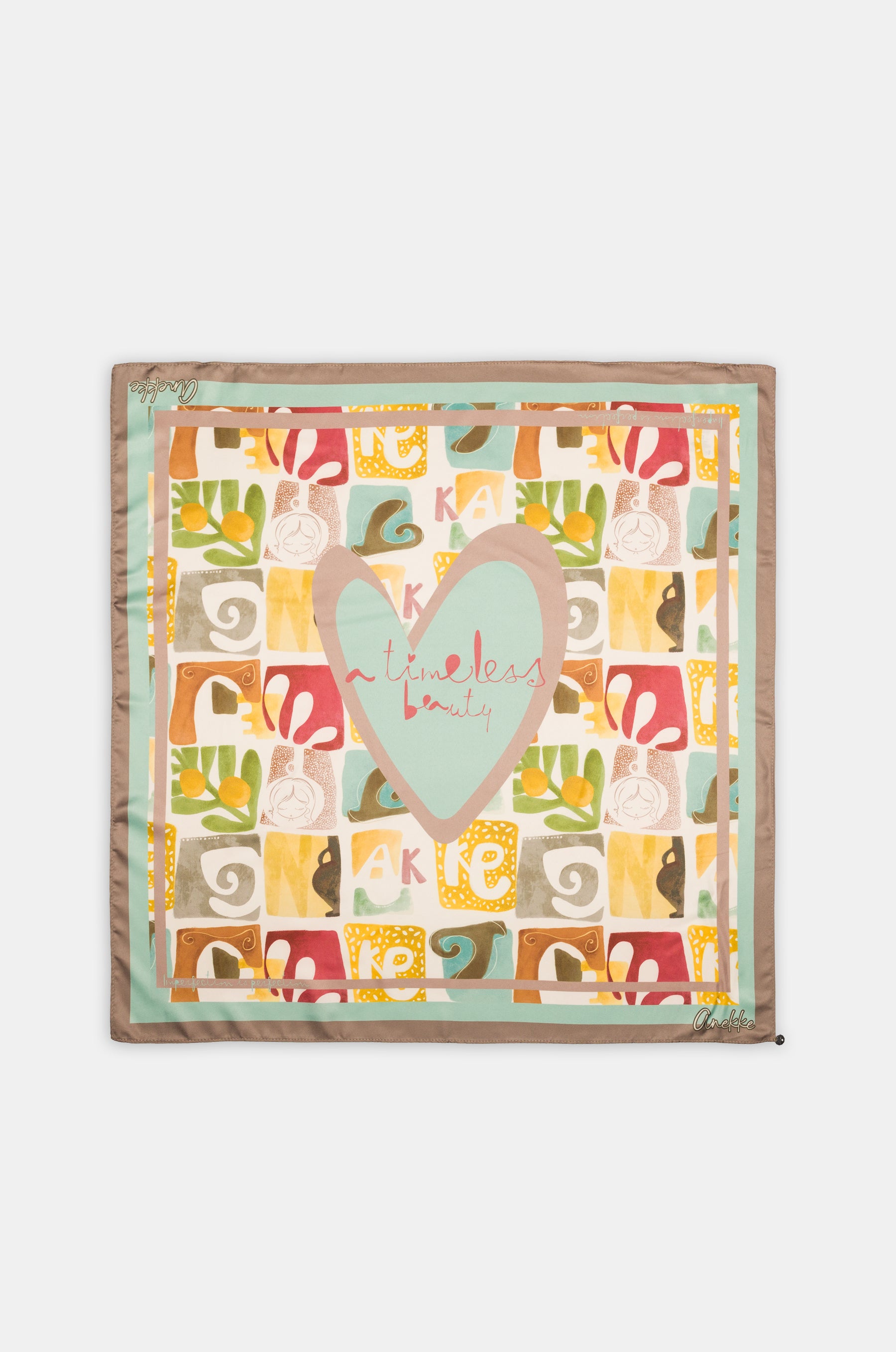 Foulard quadrato con stampa Amphora