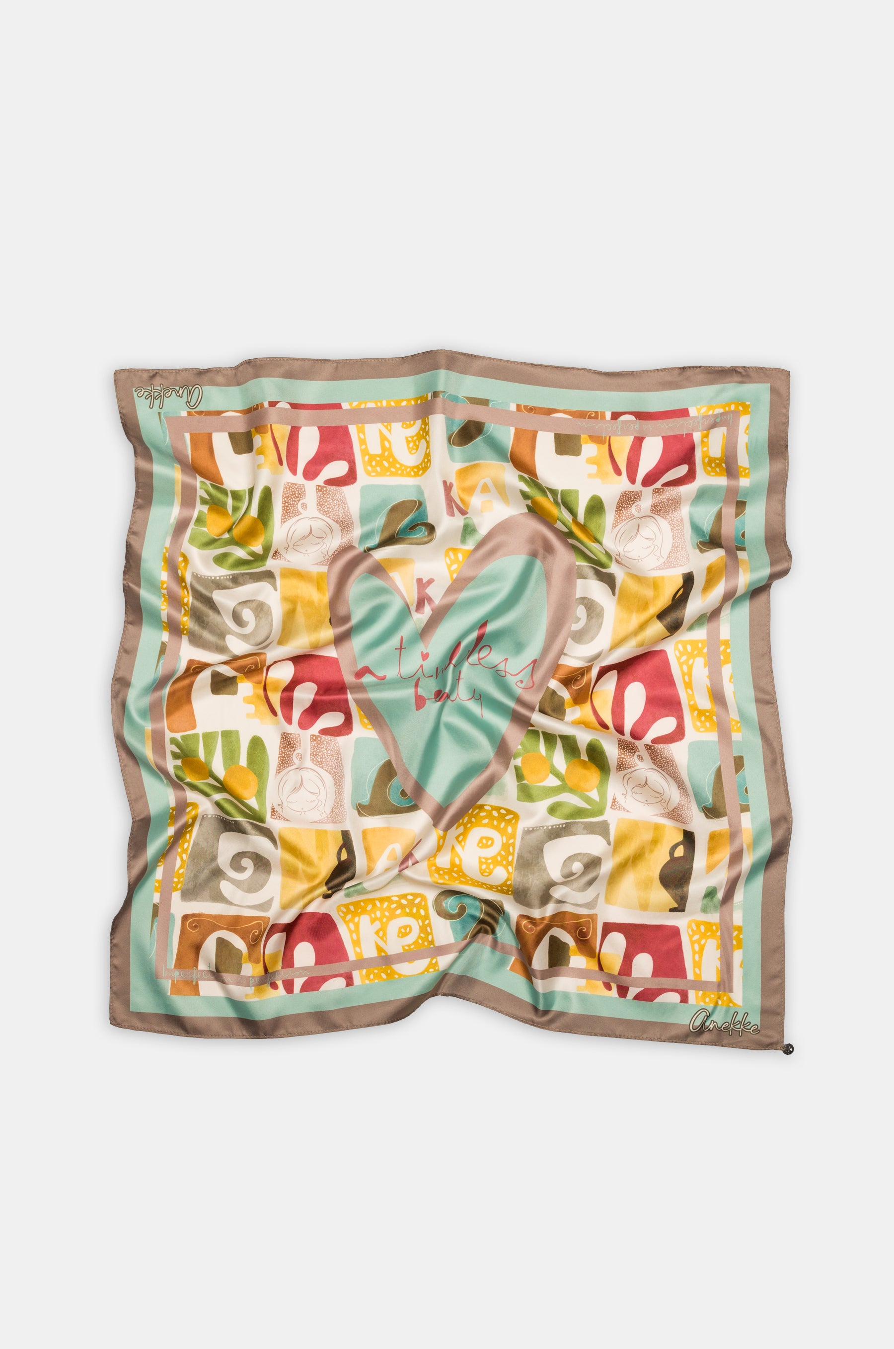 Foulard quadrato con stampa Amphora