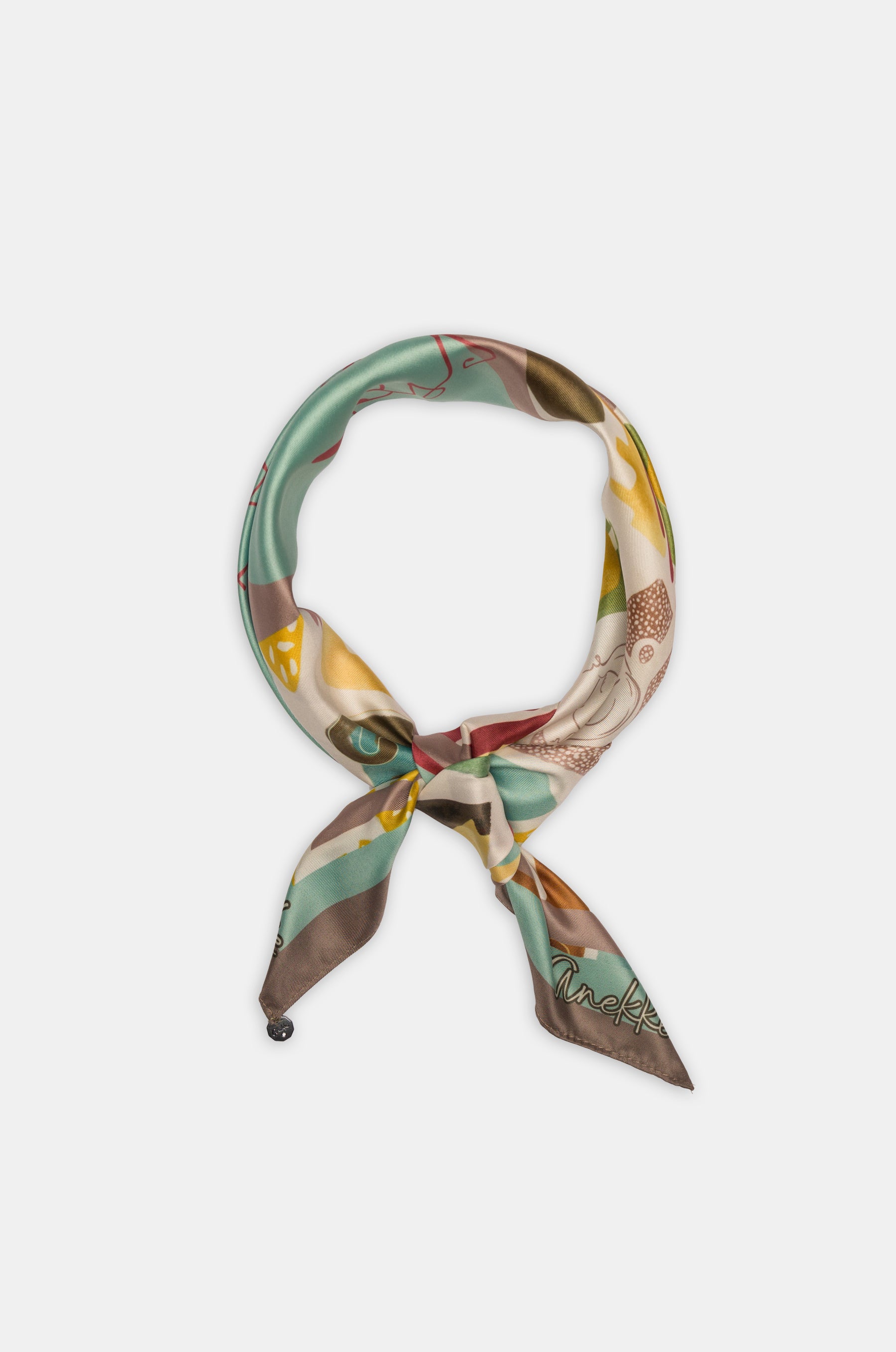 Foulard quadrato con stampa Amphora