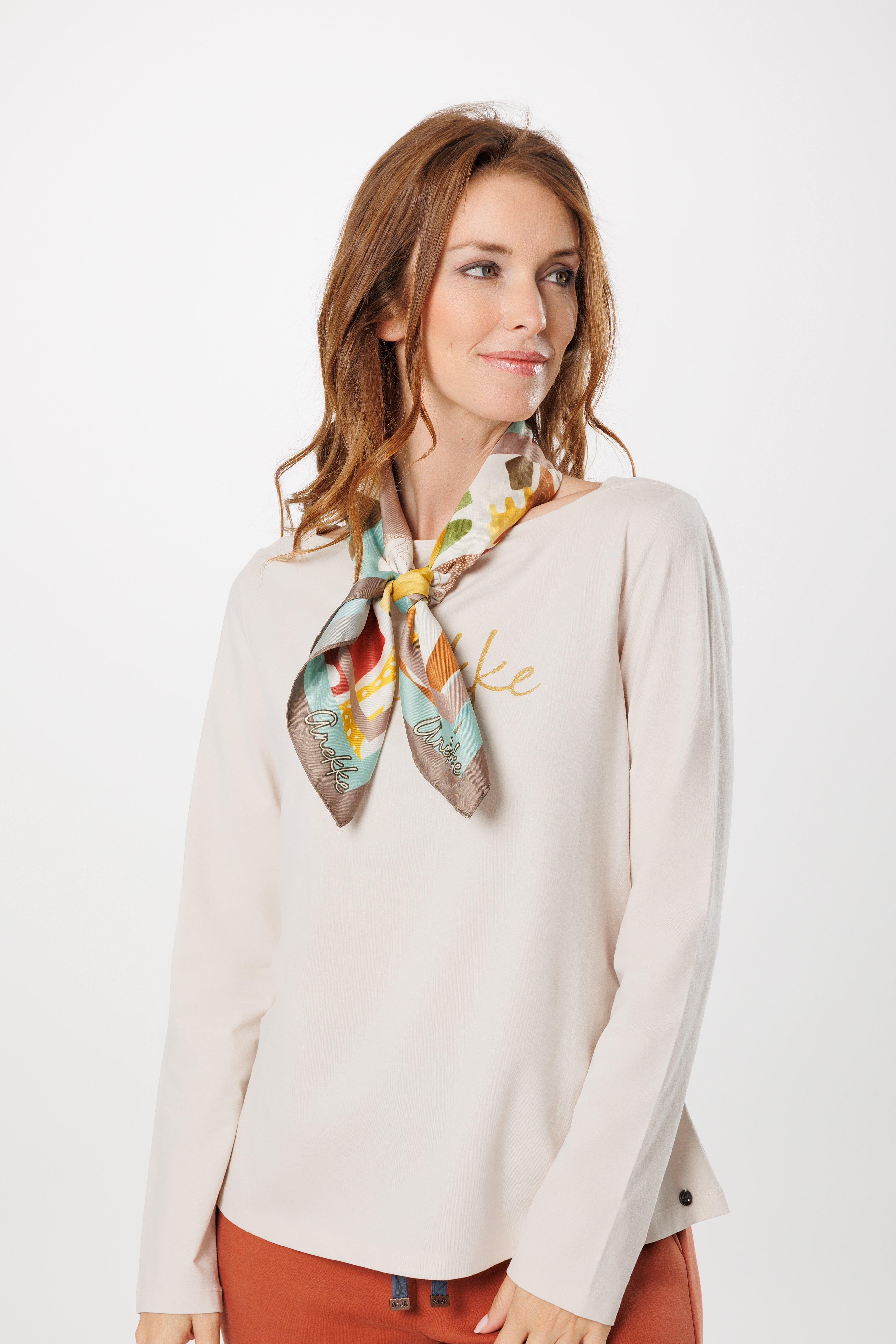Foulard quadrato con stampa Amphora