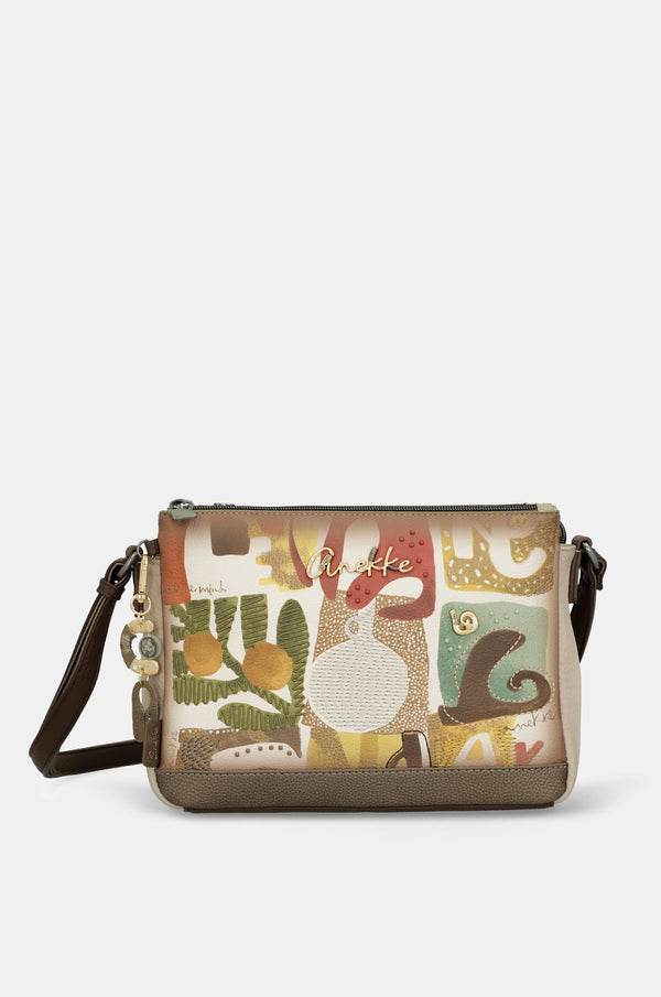 Borsa a tracolla con stampa Amphora