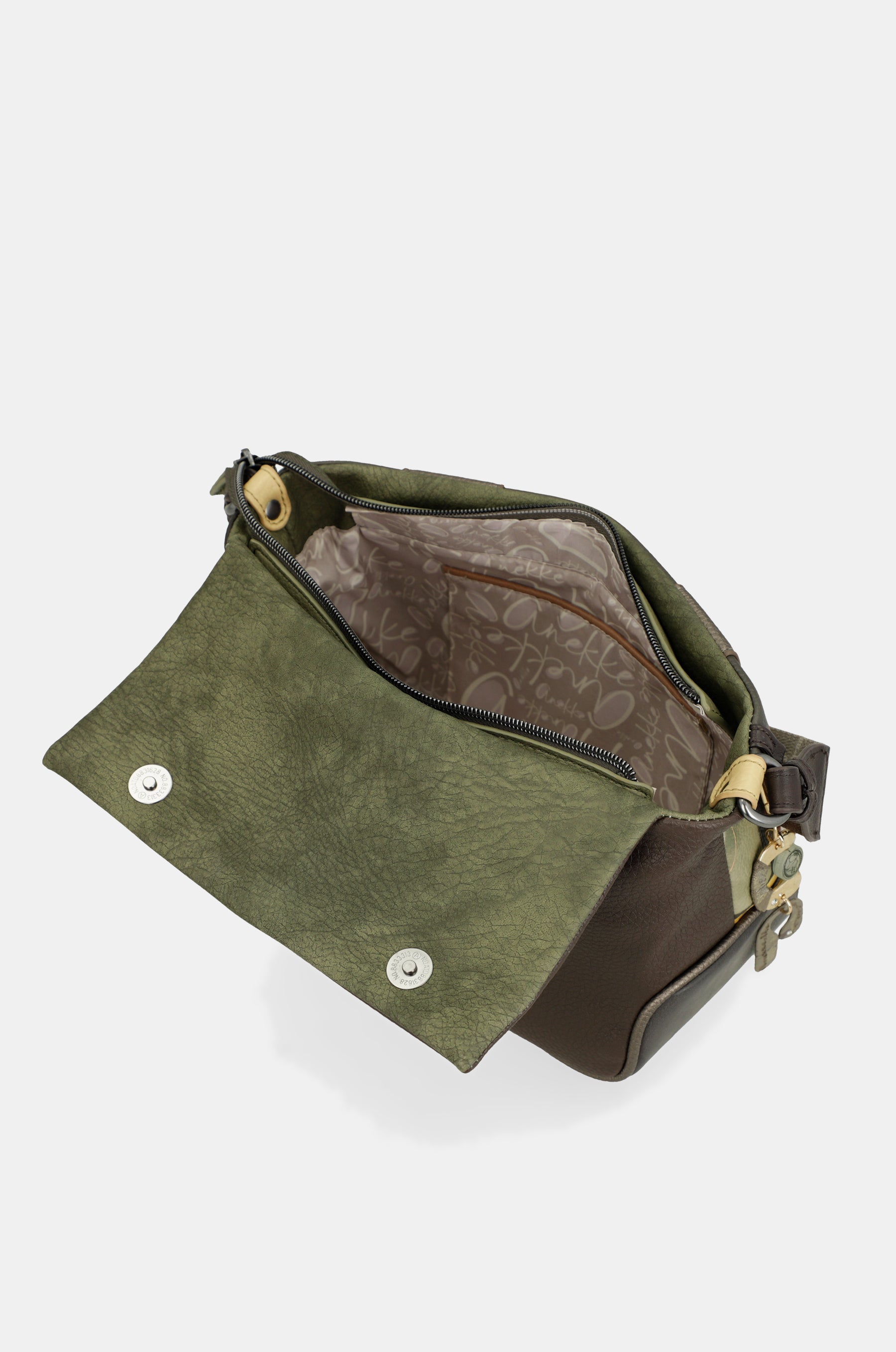 Borsa a tracolla con patta con stampa Amphora