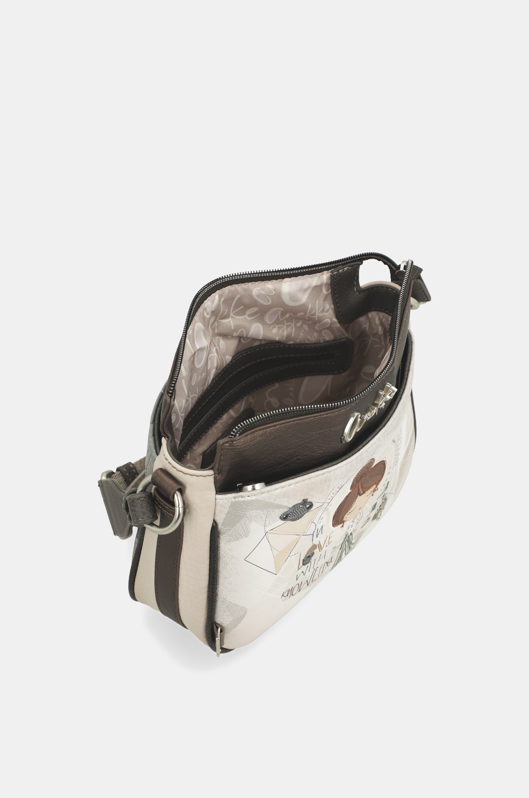 Borsa a tracolla con stampa Sophia