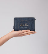 Portafoglio RFID piccolo blu navy Studio