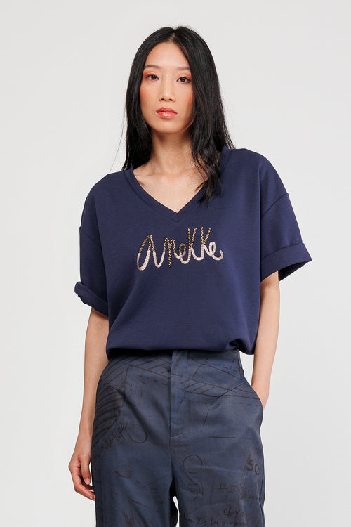 Maglietta manica corta nera con logo