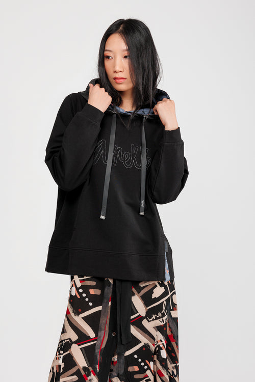 Felpa con cappuccio nera