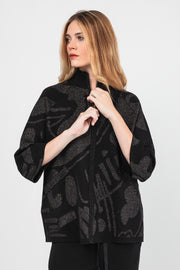 Cardigan nero e argento
