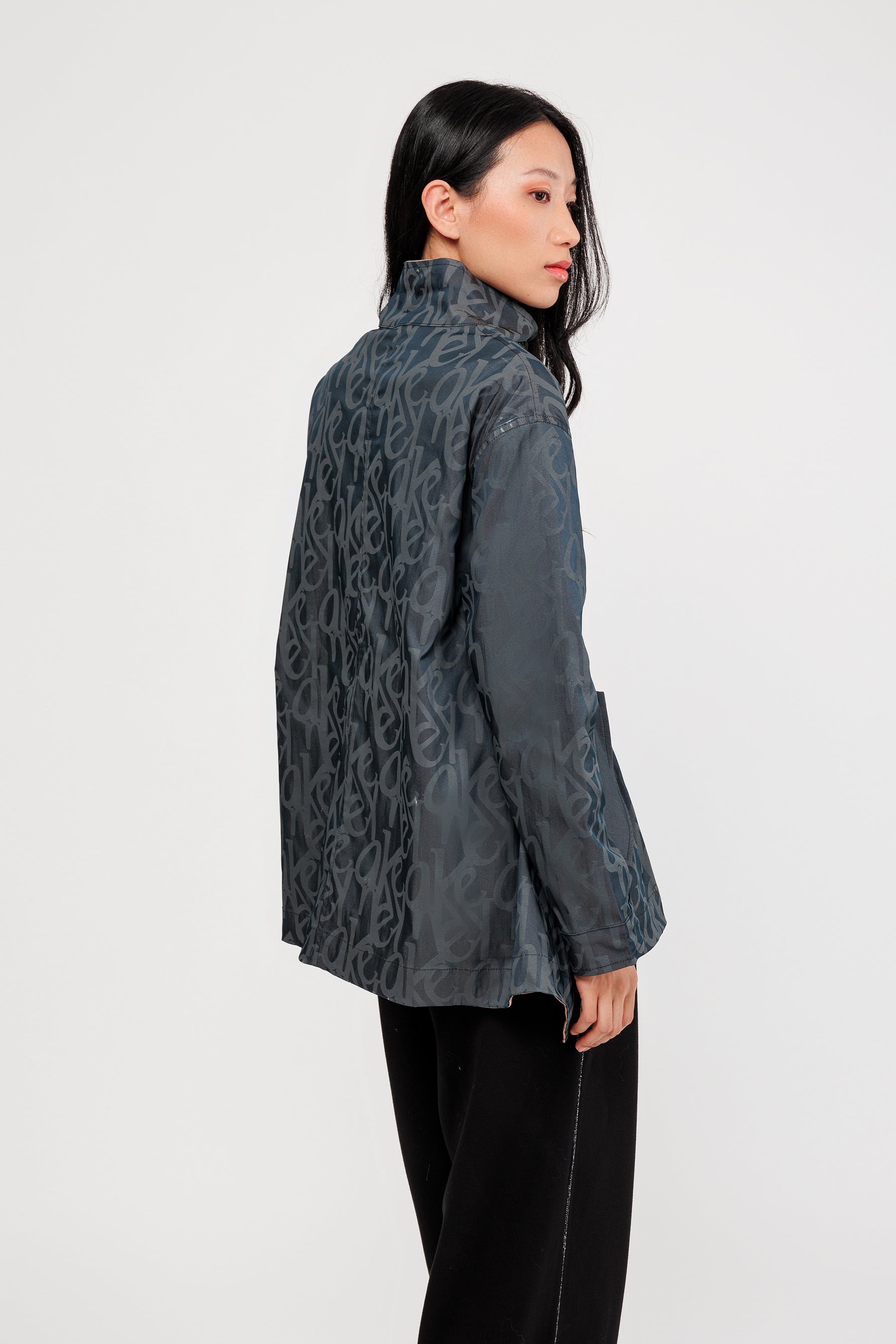 Giacca double-face nera e beige
