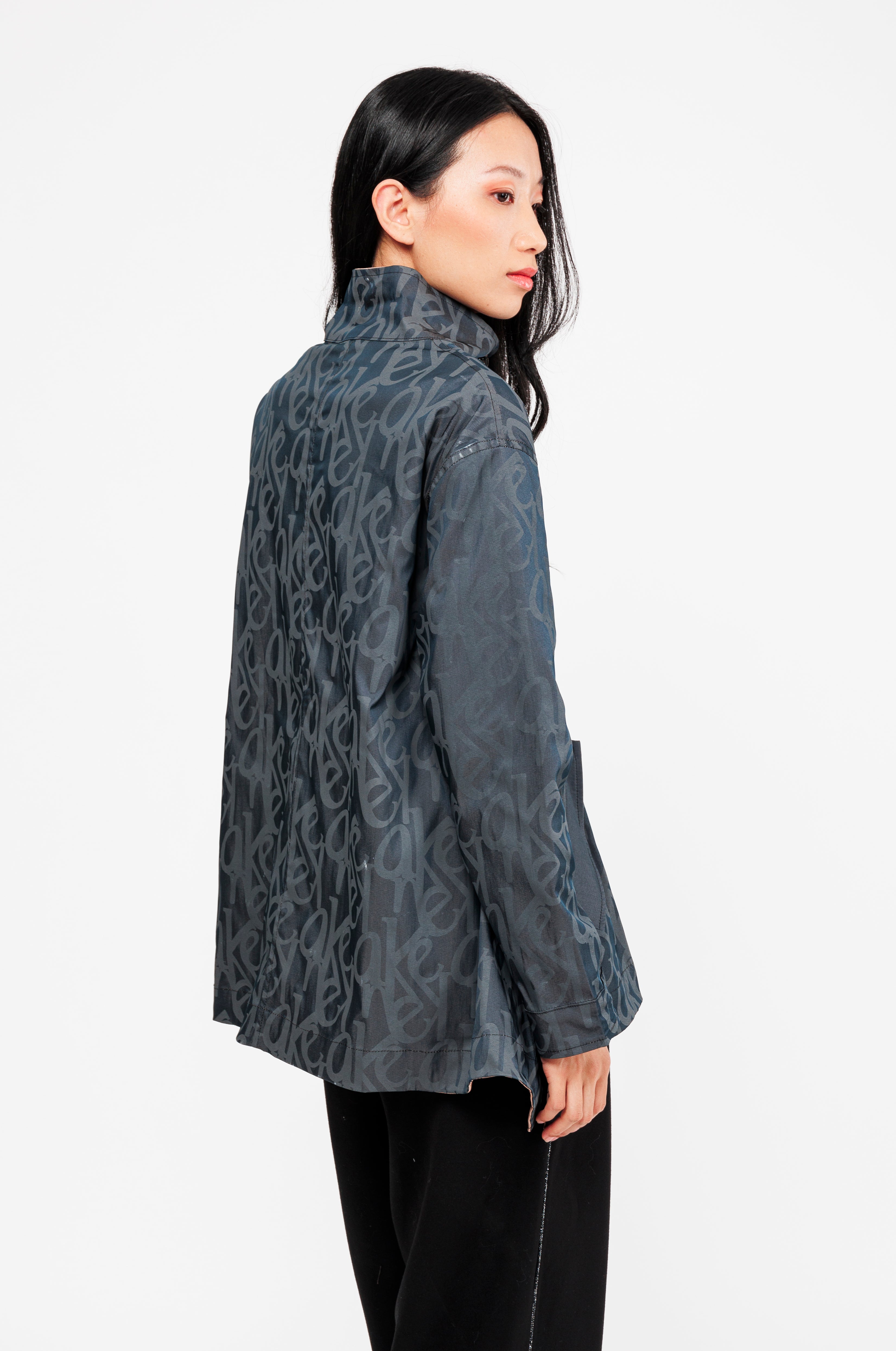 Giacca double-face nera e beige