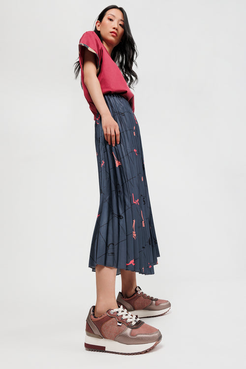 Scarpe sportive piattaforma rosa metallico