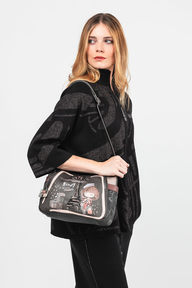 Borsa a spalla con tracolla grande Mademoiselle