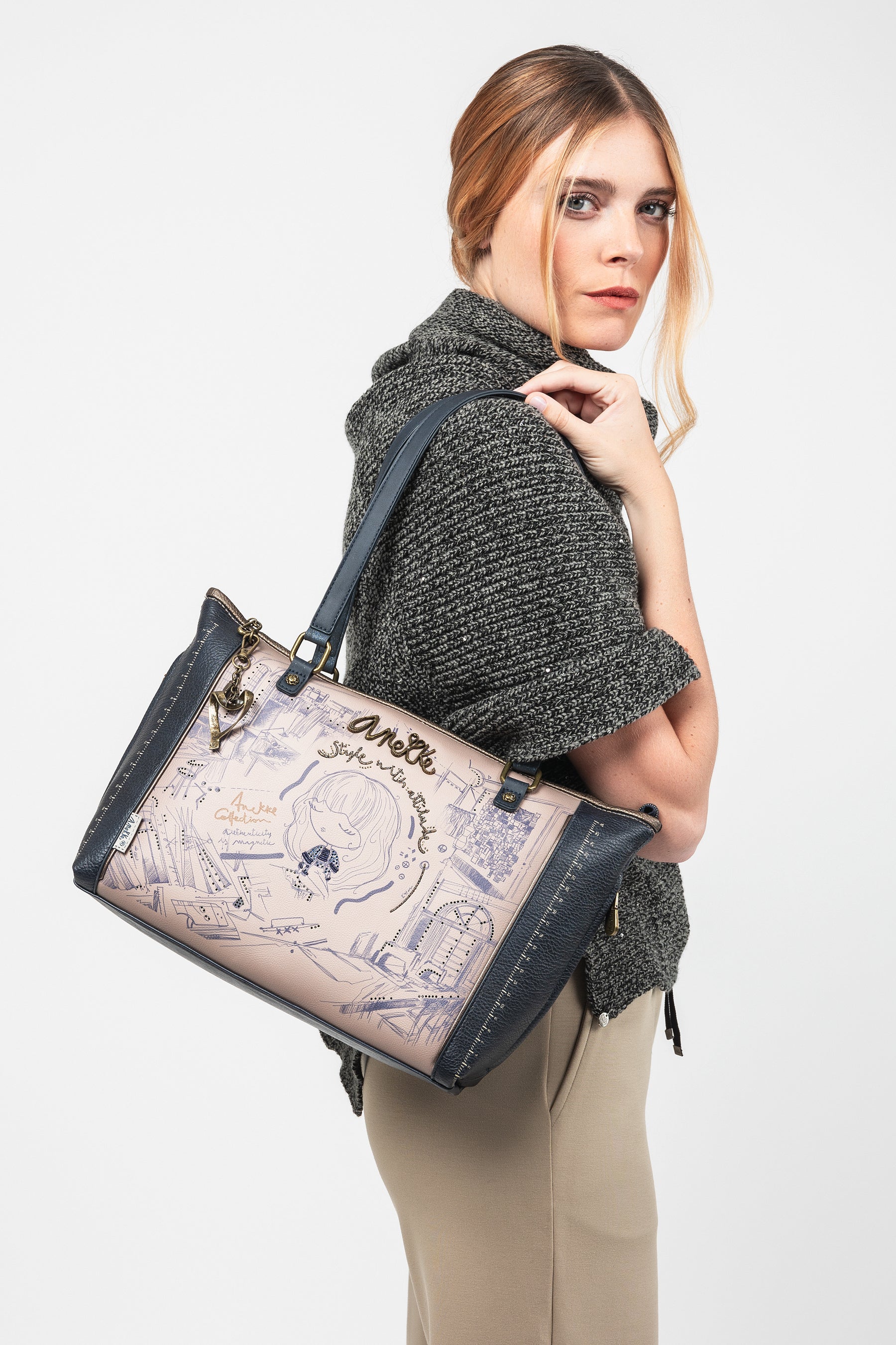 Borsa shopper con tracolla Studio