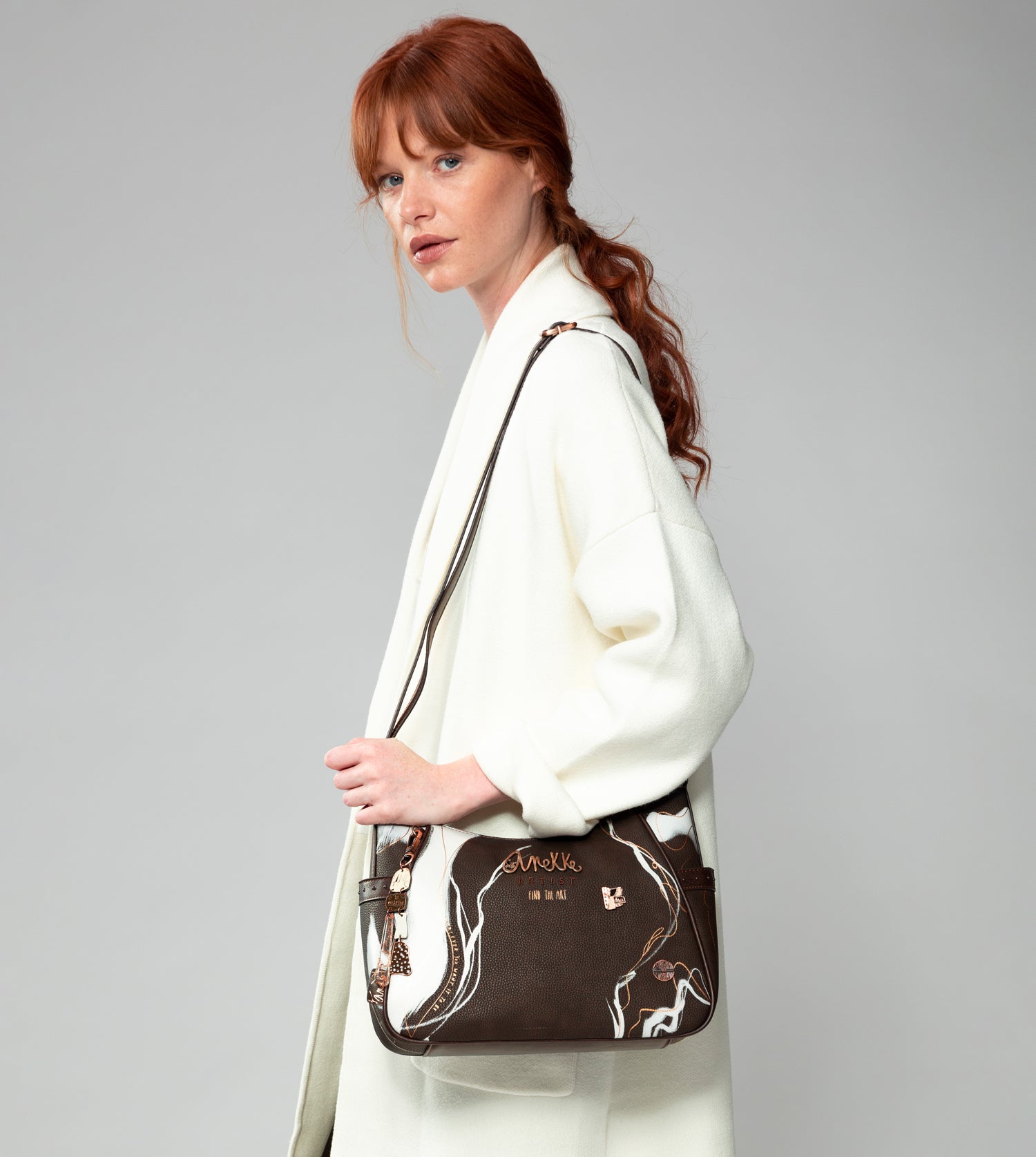 Borsa a tracolla media marrone Nature Shodō