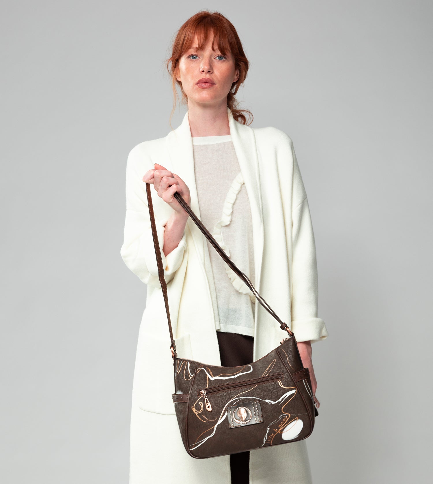 Borsa a tracolla media marrone Nature Shodō